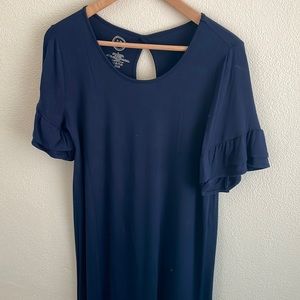 Maurice’s Women’s 24/7 short sleeve t-shirt dress | color: navy blue | size sm